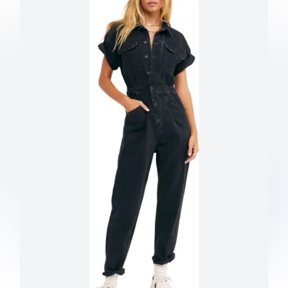 Free People We the Free Marci Denim Jumpsuit size xs - Picture 1 of 4